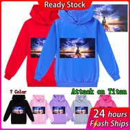 Attack on Titan Cartoon Kids Jacket Sweater Casual Fashion Hoodie Kids 2-15Y Spring and Autumn New Clothing