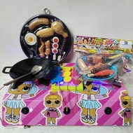 MAINAN ANAK PEREMPUAN MINISET MASAK MASAKAN KOMPOR LED 3TUNGKU COCOK BUAT KADO