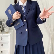 Korean School Uniform Navy Blue Blazer Japanese High School Uniform Coat Suit School Clothes Girl S