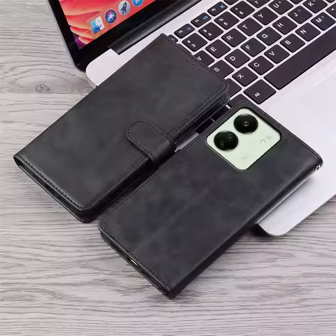 For Redmi 13C 5G Case Silicone Leather Wallet Flip Case For Xiaomi Redmi 13C Case Phone Cover Redmi 