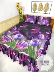 Sprei rumbai warna ungu ukuran 180 x 200