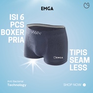 Emga Boxer Seamless Airism Contents 6 BX1D Men's Underwear Breathable Comfortable Seamless Underwear