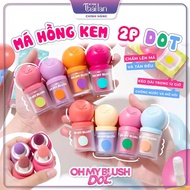 2P Original Oh my Blush Dot Cream Blush Suitable for All Skin Tone - Convenient Sponge Included