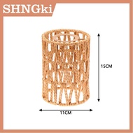 SHNGki 1 Piece Vintage Hanging Lampshade Handmade Woven Lamp Shade For Living Room Bedroom Hotel Sim