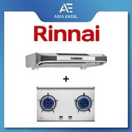 RINNAI RH-90ER 90CM SLIMLINE HOOD + RINNAI RB-782S 76CM FLEXIHOB 2 BURNER STAINLESS STEEL BUILT-IN GAS HOB