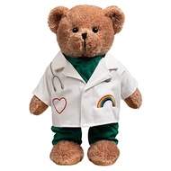 HollyHOME Doctor Bear Stuffed Animal Plush Teddy Bear in Scrubs and White Coat Gifts for Doctors Stu