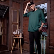 KURTA LELAKI EMERALD GREEN LENGAN 3 SUKU
