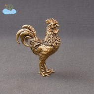 [LI] 1/2PCS Miniatures Copper Rooster And Hen Ornaments Solid Brass Rooster Small Statue Office Desk