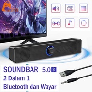 Bluetooth Speaker Surround Stereo 2 In 1 Bluetooth sound Bar Portable USB Power Black Speakers 3.5mm