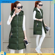 Hitchie -10Deg Women Sleeveless Padded Winter Down Jacket Woman Fleece Baju Sejuk Tebal Parka Korean