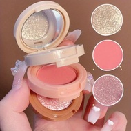3in1 Blush Palette Pressed Highlighter Palette LongLasting Waterproof Matte Highlighter Shimmer  Blu