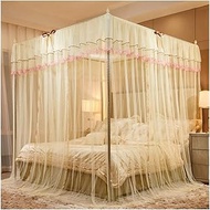 Bed Canopy Luxury Bedroom Decorative Bed Canopy, High Density Mesh Bed Curtain 360° Protective Mosquito Net, For Single Double Bed, With Mounting Bracket (Color : Yellow, Size : 180x200x200cm)