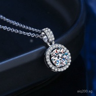 Pendant5Inlaid Collarbone Chain312 Imitation Diamond Surrounding Diamond Three Carats pt950White Gol