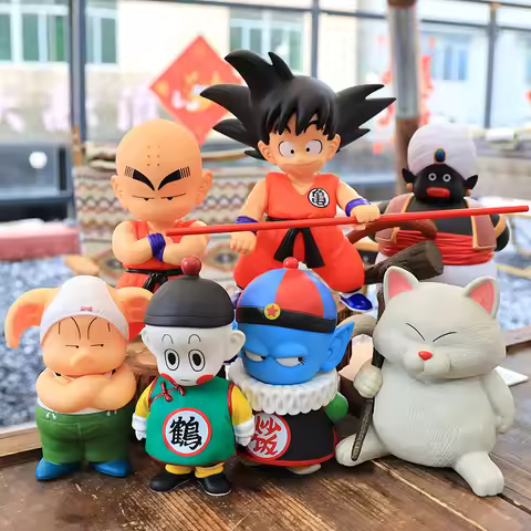 in stock Handmade Action Figures Son Goku Krillin Chiaotzu Mr Popo Korin Collectible Model Ornament 