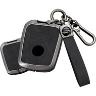 SANRILY Metal Leather Smart Key Fob Cover Case Compatible with BMW i3 2014-2020 i8 BMW i Keyless Key