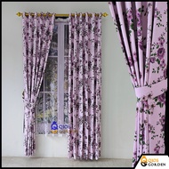 Gorden Jendela Kamar Cantik Motif Bunga Sakura Depan Belakang Bahan Kain Blackout Tebal
