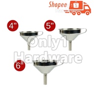STAINLESS STEEL FUNNEL STAINLESS STEEL FILTER FUNNEL OIL LIQUID FLUID FILTER FUNNEL KITCHEN TOOL 4” 