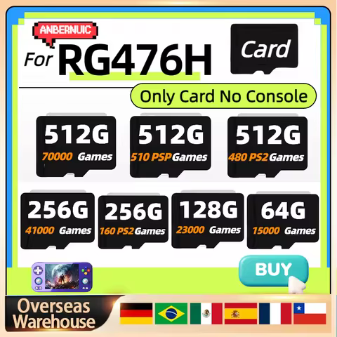 FOR ANBERNIC RG476H TF Card Portable PS2 Handheld Game Console Memory Card 80000 Games PS2 512G 256G