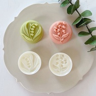 50g Straw pastoral lily of the valley flower three-dimensio 50g French pastoral lily of the valley three-Dimensional Mung Bean Cake Yam Cake Complementary Food Mold Mid-Autumn Festival flower Mooncake Mold 4.12