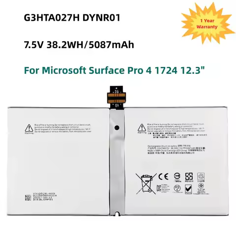 Low Price G3HTA027H DYNR01 7.5V 38.2WH/5087mAh Laptop Battery For Microsoft Surface Pro 4 1724 12.3"
