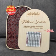 EXCLUSIVE | MINIMALIST Plat Hantaran Mas Kahwin Ijab Qabul Mas Kahwin Stand wood Kayu Letak Duit Mas