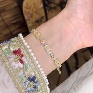 「瑶池」足银999.9描金珐琅彩双如意手链女纯银国风银手链'Yaochi' pure silver 999.9 gold enamel20250515