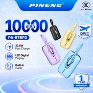 3C CCC Pineng PN-876PD 22.5W 10000mAh Fast Charge Built-in Cables Pineng Powerbank PN876