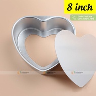 8 inch removable bottom heart-shaped aluminum cake mold