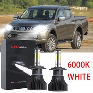 6000K สีขาว LED ไฟหน้าหลอดไฟ 12V - 32V ชุด 2 สำหรับ MITSUBISHI Triton MK2 2015-2023 รับประกัน 1 ปี P