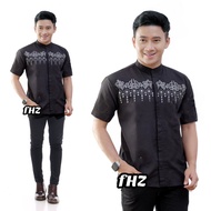 Promo Baju Muslim Model Terbaru 2023 Kemko Kemeja Koko Pria Dewasa Motif Polos Bordir Kerah/Leher Sh