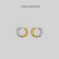 CACO Two-toned 18K Gold Vermeil Huggies Earrings on 925 Sterling Silver "Krug (Earrings)" (1 Pair)