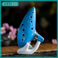 ELGMK Ocarina12 Tones Alto C Gốm Ocarina Nhạc Cụ Với Bài Hát Cuốn Sách Cổ Chuỗi Cổ Dây Mang Theo Túi