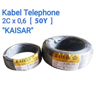 Telephone Cable 2C x 0.6 (50Y) KAISAR Telephone Tweeter Swallow Audio 2 C 0.6 50 Y Grey