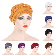 Fashionable Muslim Turban Cap Bohemian Braids and Multicolored Scarf European and American Headwrap 