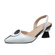 ஐ Kababaihang Fashion Black Bow Tie Quality Slip Party Stiletto Babae Casual Beige High Heel S