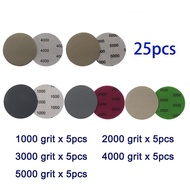 [AS]☆25pcs 3 Inch Hook and Loop Sandpaper 1000 2000 3000 4000 5000 Grit Sanding Discs