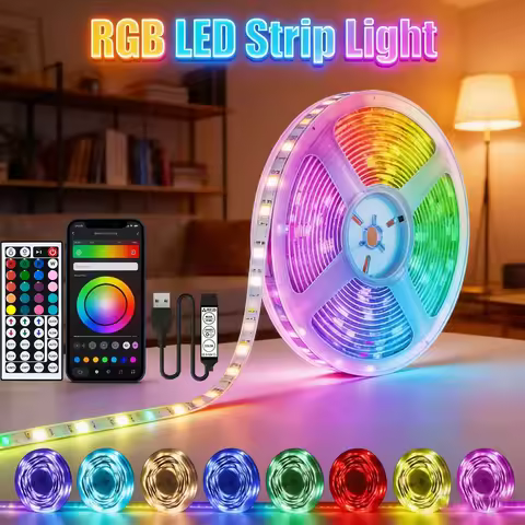 RGB LED Strip Light 5050 Bluetooth APP IR Remote Control USB 1M 2M 3M 4M 5M 7.5M 10M 15M 20M Festiva