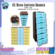 529 4L REINA CARTOON DRAWER/529 5L REINA CARTOON DRAWER/529 6L REINA CARTOON DRAWER/CARTOON CHARACTER DRAWER/SLIM DRAWER/DRAWER/DURABOX/ORGANISER 4 LAYER DRAWER/5 LAYER DRAWER/6LAYER DRAWER