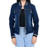 Jaket Jeans Bomber Dewasa / Jaket Denim Model Terbaru Cewek Wanita Viral Perempuan