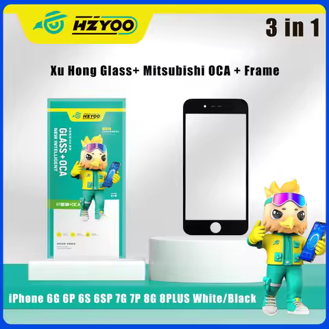 HZYOO 1:1 Touch Glass with OCA Frame Earpiece Anti Net for IPhone 6 6P 6S 6SP 7 7P 8 8P Polarized Gl