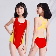 Zoke Childrens One-Piece Swimsuit Quick-Dry Triangle Professional Swimming Training Suit for Girls S