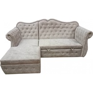 Global House PULITO โซฟาผ้าขนสั้น รุ่น Europa ขนาด 235x160x105ซม. สีครีม รับประกันของเเท้!