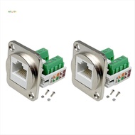2PCS RJ45 Panel Mount Screw Terminal Adapter, RJ45/8P8C Female Panel Mount Connector, RJ45 Solderles