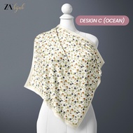 ZOE ARISSA TUDUNG BAWAL PRINTED BIDANG 45 Bawal Corak Printed Design Bawal Cotton Murah Flowy Bawal