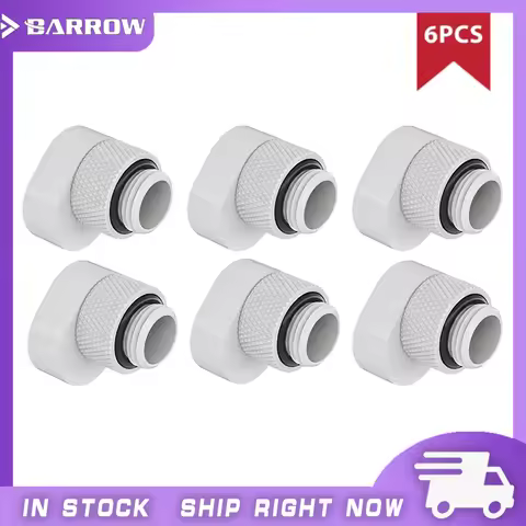 Barrow 2/4/6pcs 360 Degrees 6mm Rotary Offset Fittings, G1/4 Thread, Brass Male To Female Extender F