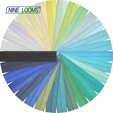 NINE LOOMS Shiny Foldover Elastic 5/8" 15mm Plain FOE Spandex Satin Band Webbing Hair Tie Headband U