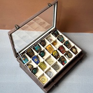 T Thailand Amulet Black Amulet Storage Box Amulet Box Anti-Wood Grain Leather Jewelry Wenwan Storage