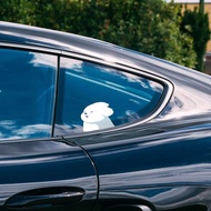 [Ready Stock] Creative cute Bichon puppy car stickers Healing fun Creative Triangle Window car Rear 