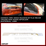 HONDA HRV 2022 MUGEN STYLE REAR TRUNK MID WING SPOILER ABS SKIRT LIP BODYKIT