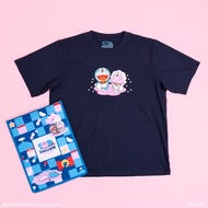 櫻花多啦A夢 Sakura Doraemon 深藍色短袖T恤